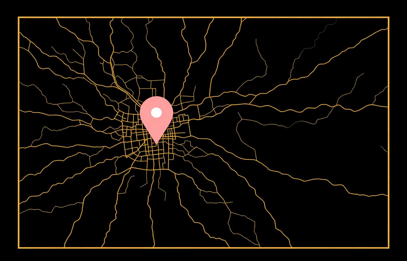 Stylized map of the Orlando service area