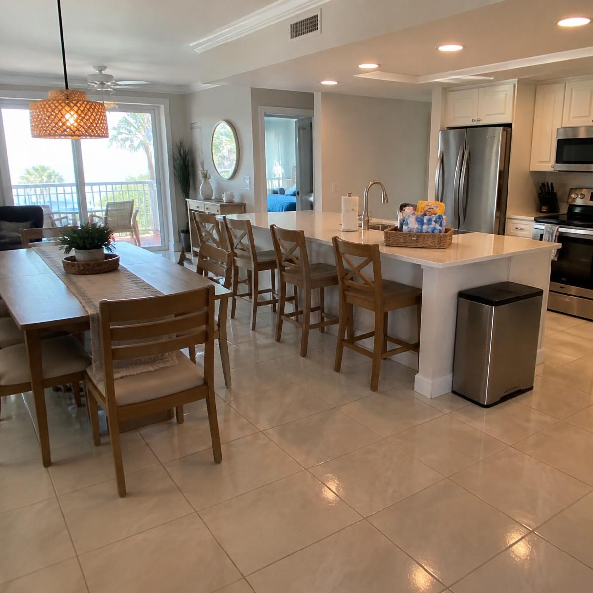 Airbnb turnover cleaning with mopped floors