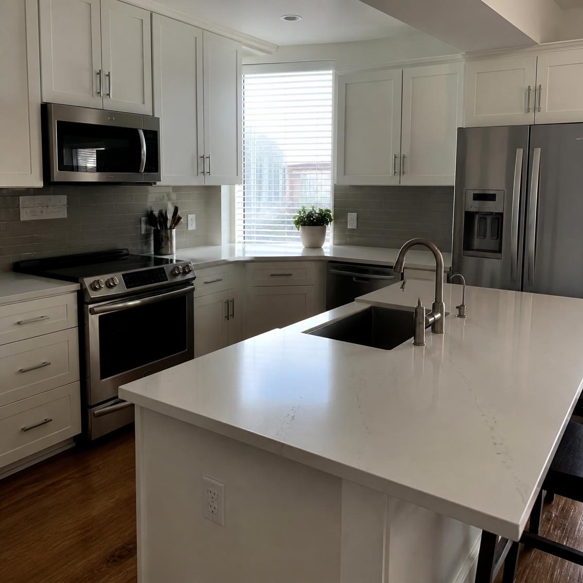 Freshly cleaned kitchen with polished counters